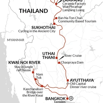 tourhub | Explore! | Upgraded - Discover Northern Thailand | Tour Map