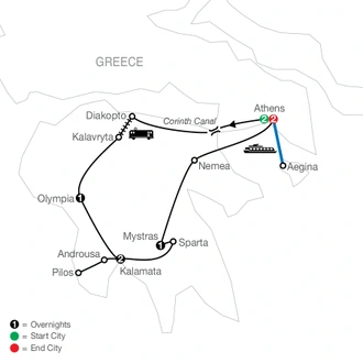 tourhub | Globus | Legendary Greece | Tour Map