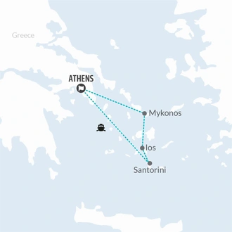 tourhub | Bamba Travel | Mykonos, Santorini & Ios Island Hopping 7D/6N | Tour Map