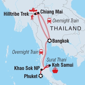 tourhub | Intrepid Travel | Real Thailand | Tour Map