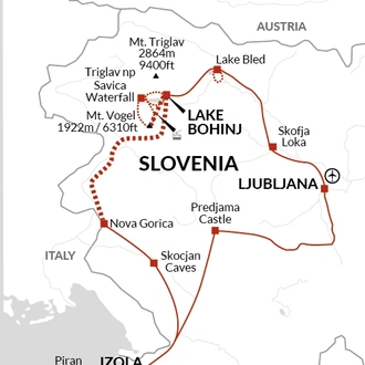 tourhub | Explore! | Alpine Lakes Of Slovenia | Tour Map