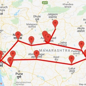 tourhub | Agora Voyages | The Holy Shiva Temples & Caves in Maharashtra | Tour Map