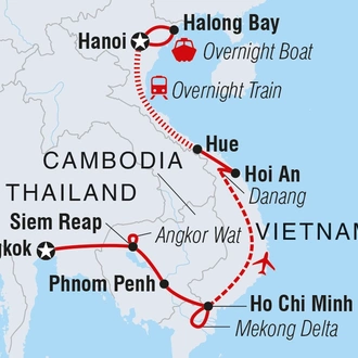 tourhub | Intrepid Travel | Best of Cambodia & Vietnam | Tour Map