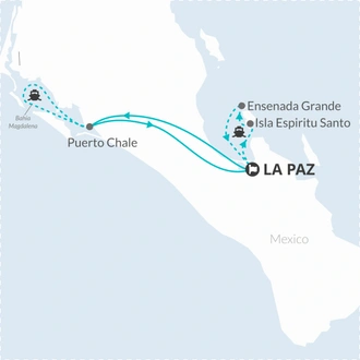 tourhub | Bamba Travel | Baja California Sur Whale Quest & Discovery 5D/4N | Tour Map