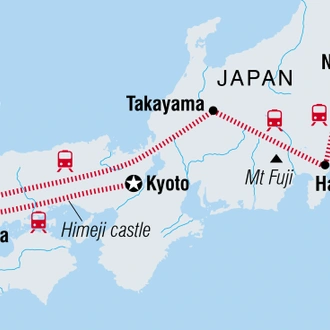 tourhub | Intrepid Travel | Japan: Land of the Rising Sun | Tour Map