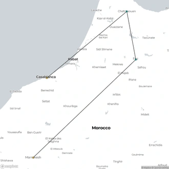 tourhub | Imagotravel | Private Tour from Marrakesh to Casablanca | Tour Map