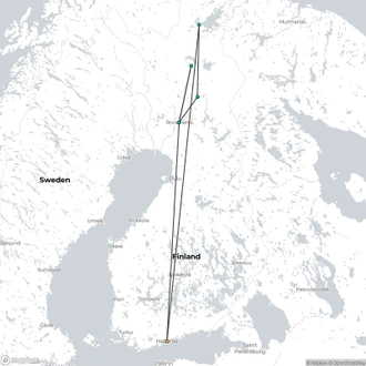 tourhub | Nordic Unique Travels | 7-Day Midnight Sun in Lapland | Tour Map