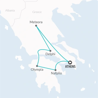 tourhub | Bamba Travel | Ancient Greece Adventure 4D/3N | Tour Map