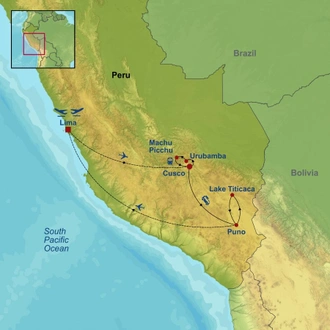 tourhub | Indus Travels | Best Of Peru | Tour Map