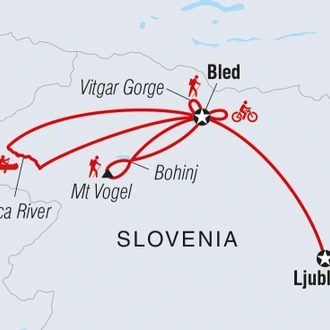 tourhub | Intrepid Travel | Slovenia: Hike, Bike & Raft | Tour Map