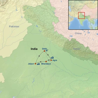 tourhub | Indus Travels | Wonders of India | Tour Map