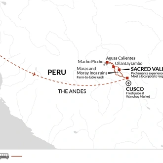 tourhub | Explore! | A Taste of Peru - Lima to Machu Picchu | Tour Map