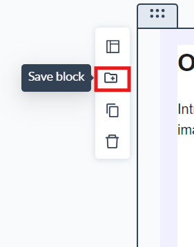 How to save your created blocks in the editor