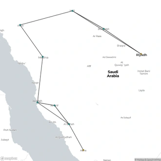 tourhub | Crooked Compass | Saudi Arabia Unveiled | Tour Map