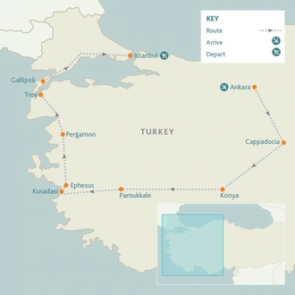 tourhub | Riviera Travel | Cappadocia, Istanbul, Ephesus and Troy | Tour Map