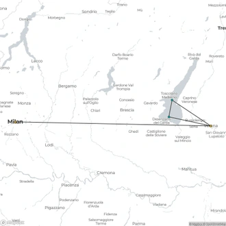 tourhub | Omega Tours | Enchanting Northern Italy: Milan to Verona - 2024 | Tour Map