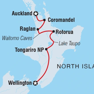 tourhub | Intrepid Travel | New Zealand Northern Trail (Northbound) | Tour Map