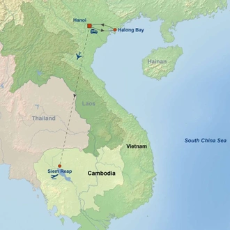 tourhub | Indus Travels | Picturesque Solo Vietnam And Cambodia Tour | Tour Map
