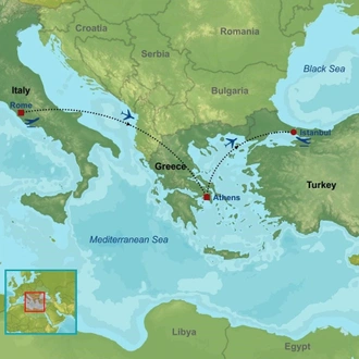 tourhub | Indus Travels | Rome Athens and Istanbul City Package | Tour Map