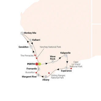 tourhub | AAT Kings | Western Wonderland | Tour Map