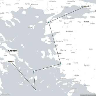 tourhub | Fez Travel | 2025 - Constantinople To Hellas Tour | Tour Map