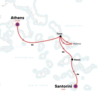 tourhub | G Adventures | Highlights of the Greek Islands | Tour Map