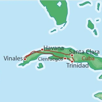 tourhub | World Expeditions | Cuba by Bike | Tour Map