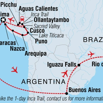 tourhub | Intrepid Travel | Best of Peru, Argentina & Brazil | Tour Map