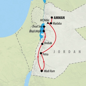 tourhub | On The Go Tours | Passage to Petra - 6 days | Tour Map