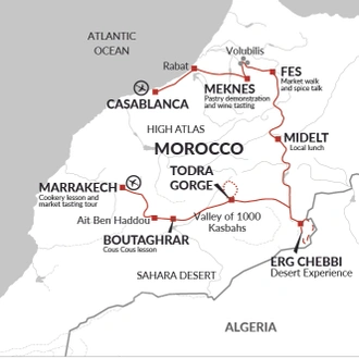 tourhub | Explore! | Morocco Food Adventure | Tour Map