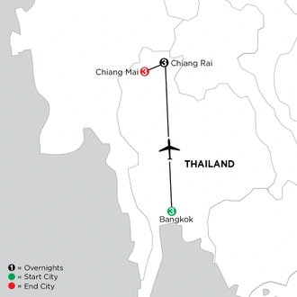 tourhub | Globus | Independent Highlights of Thailand | Tour Map