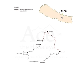 tourhub | Ace the Himalaya | Kathmandu-Nagarkot Hike | Tour Map