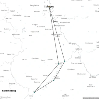 tourhub | A-ROSA River Cruises | Moselle Romance | Tour Map