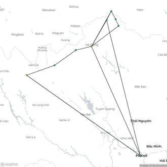 tourhub | Mr Linh's Adventures | Vietnam mountain trail explorer 8 days 7 nights | Tour Map