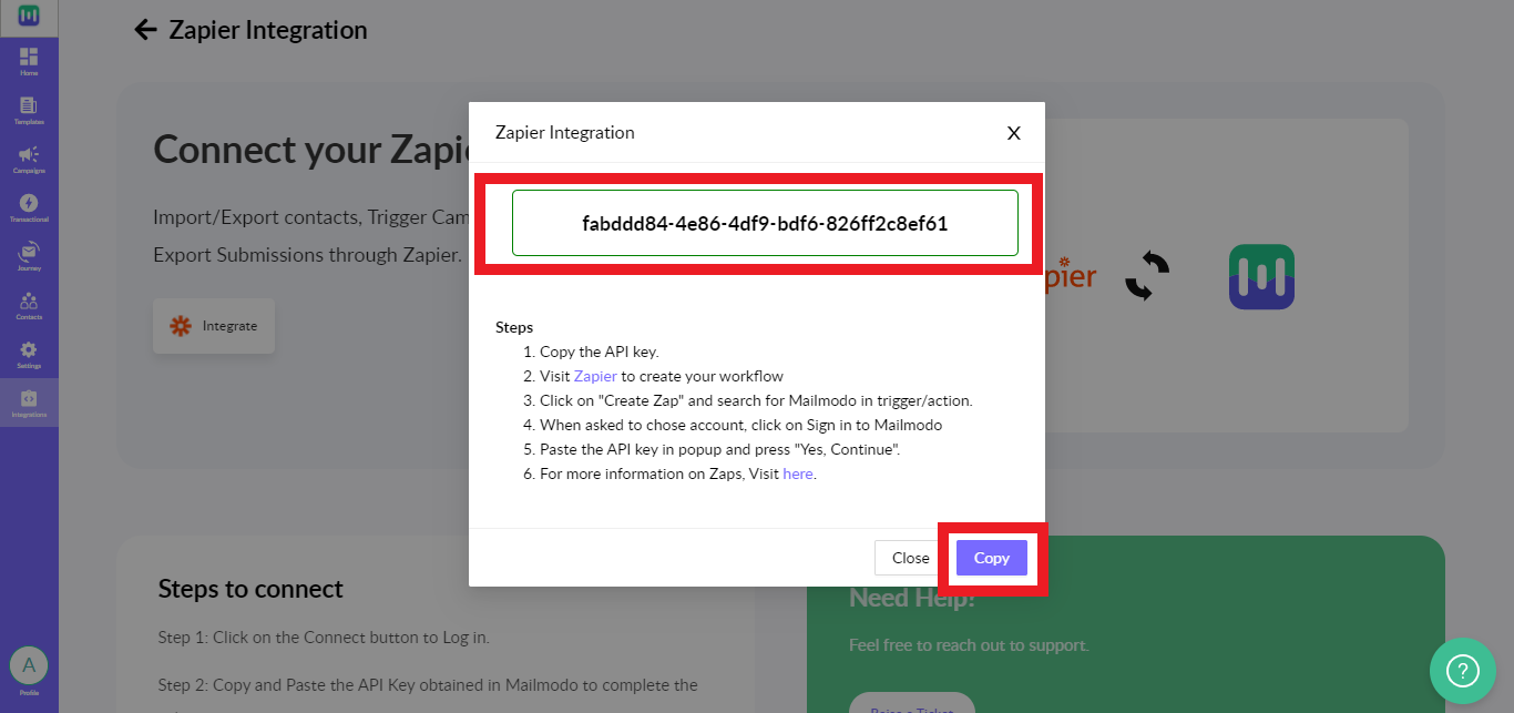 Zapier Integration with Mailmodo