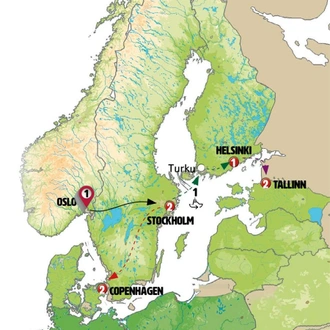 tourhub | Europamundo | Pearls of Northern Europe End Copenhagen | Tour Map