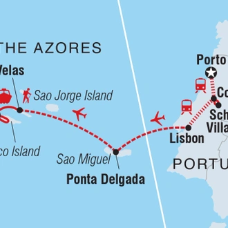 tourhub | Intrepid Travel | Portugal & the Azores  | Tour Map