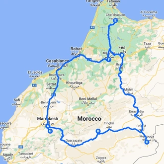 tourhub | Morocco Private Tours | 9 days Morocco Private Tour | Tour Map