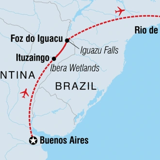 tourhub | Intrepid Travel | Argentina & Brazil Adventure | Tour Map