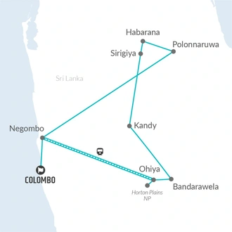 tourhub | Bamba Travel | Sri Lanka Highlands Voluntour 14D/13N | Tour Map