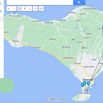 tourhub | Active Bali | Experience Bali's mountains with a custom 2 day Private Tour for active enthusiasts | Tour Map