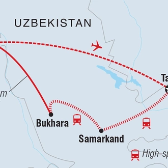 tourhub | Intrepid Travel | Premium Uzbekistan | Tour Map