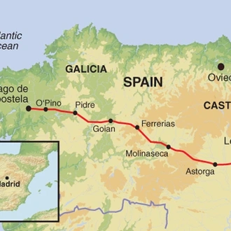 tourhub | Exodus | Cycling the Camino de Santiago | Tour Map