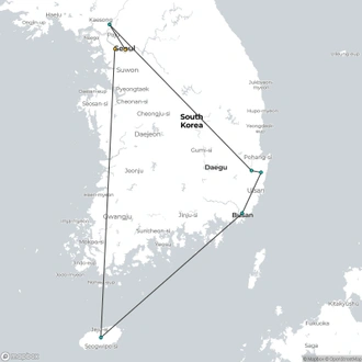 tourhub | The Dragon Trip | 10-Day South Korea Premium Tour | Tour Map