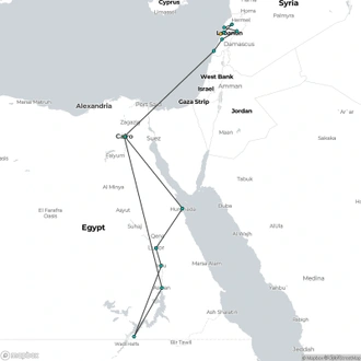 tourhub | Encounters Travel | Lebanon & Egypt Encounters | Tour Map