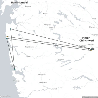 tourhub | Agora Voyages | Pune to Alibaug Beach Tour | Tour Map