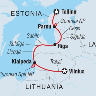 tourhub | Intrepid Travel | Premium Baltics		 | Tour Map