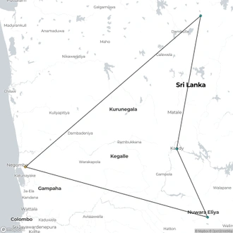 tourhub | Ran Lanka Tour Holidays (pvt) Ltd | Sri Lanka in Style | Tour Map
