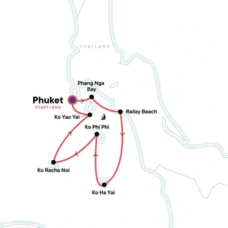 tourhub | G Adventures | Sailing Thailand - Phuket to Phuket | Tour Map