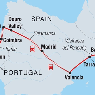 tourhub | Intrepid Travel | Classic Barcelona to Lisbon | Tour Map